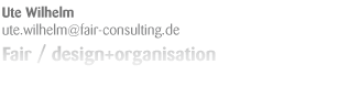 Ute Wilhelm, Entwurf/Messeorganisation